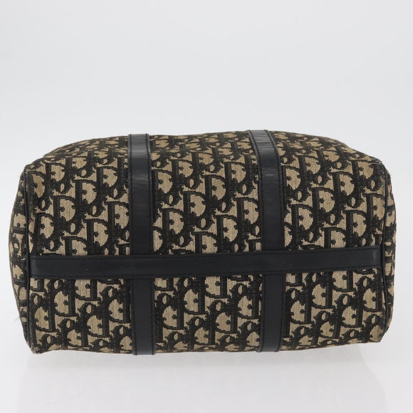 Christian Dior Trotter Canvas Boston Bag Black Silver Auth BAZ516