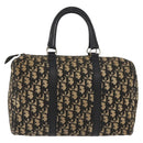 Christian Dior Trotter Canvas Boston Bag Black Silver Auth BAZ516-2