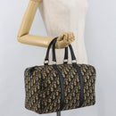 Christian Dior Trotter Canvas Boston Bag Black Silver Auth BAZ516-23