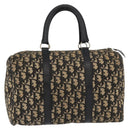 Christian Dior Trotter Canvas Boston Bag Black Silver Auth BAZ516-3