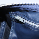 Christian Dior Trotter Canvas Boston Bag Navy Silver Auth BAZ517-19