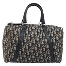 Christian Dior Trotter Canvas Boston Bag Navy Silver Auth BAZ517-13
