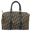 Christian Dior Trotter Canvas Boston Bag Navy Silver Auth BAZ518-3