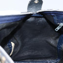Christian Dior Trotter Canvas Boston Bag Navy Silver Auth BAZ519-18