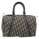 Christian Dior Trotter Canvas Boston Bag Navy Silver Auth BAZ519-2
