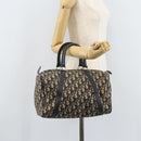 Christian Dior Trotter Canvas Boston Bag Navy Silver Auth BAZ519-21