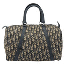 Christian Dior Trotter Canvas Boston Bag Navy Silver Auth BAZ519-3