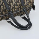 Christian Dior Trotter Canvas Boston Bag Navy Silver Auth BAZ519-7