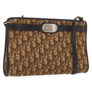 Christian Dior Trotter Canvas Shoulder Bag Brown Gold Auth BAZ520-1