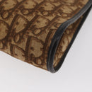 Christian Dior Trotter Canvas Shoulder Bag Brown Gold Auth BAZ520-14