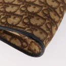 Christian Dior Trotter Canvas Shoulder Bag Brown Gold Auth BAZ520-15