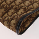 Christian Dior Trotter Canvas Shoulder Bag Brown Gold Auth BAZ520-16