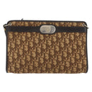 Christian Dior Trotter Canvas Shoulder Bag Brown Gold Auth BAZ520-13