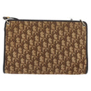 Christian Dior Trotter Canvas Shoulder Bag Brown Gold Auth BAZ520-2
