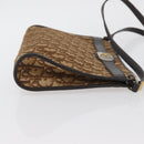 Christian Dior Trotter Canvas Shoulder Bag Brown Gold Auth BAZ520-3
