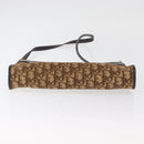 Christian Dior Trotter Canvas Shoulder Bag Brown Gold Auth BAZ520-5