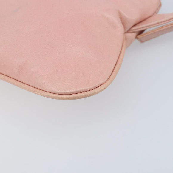 FENDI Mamma Bucket Shoulder Bag Leather Pink Silver Auth BAZ529