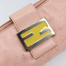 FENDI Mamma Bucket Shoulder Bag Leather Pink Silver Auth BAZ529-19