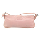 FENDI Mamma Bucket Shoulder Bag Leather Pink Silver Auth BAZ529-2