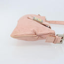FENDI Mamma Bucket Shoulder Bag Leather Pink Silver Auth BAZ529-3
