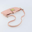 FENDI Mamma Bucket Shoulder Bag Leather Pink Silver Auth BAZ529-7