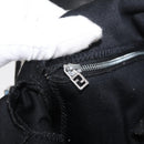 FENDI Mamma Baguette Shoulder Bag Nylon Black Silver Auth BAZ531-23