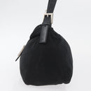 FENDI Mamma Baguette Shoulder Bag Nylon Black Silver Auth BAZ531-3