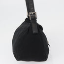FENDI Mamma Baguette Shoulder Bag Nylon Black Silver Auth BAZ531-4