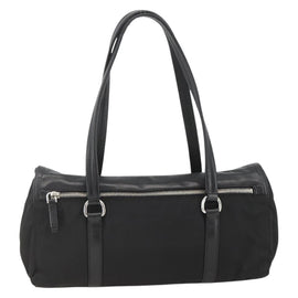 PRADA Hand Bag Nylon Leather Black Silver Auth BAZ535V - 0