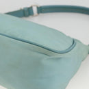 PRADA Shoulder Bag Nylon Leather Light Blue Silver Auth BAZ537-15