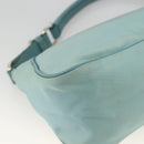 PRADA Shoulder Bag Nylon Leather Light Blue Silver Auth BAZ537-16