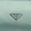 PRADA Shoulder Bag Nylon Leather Light Blue Silver Auth BAZ537-17