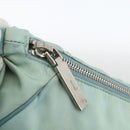 PRADA Shoulder Bag Nylon Leather Light Blue Silver Auth BAZ537-10