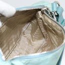 PRADA Shoulder Bag Nylon Leather Light Blue Silver Auth BAZ537-19