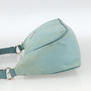 PRADA Shoulder Bag Nylon Leather Light Blue Silver Auth BAZ537-3