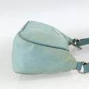 PRADA Shoulder Bag Nylon Leather Light Blue Silver Auth BAZ537-4