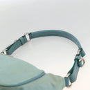 PRADA Shoulder Bag Nylon Leather Light Blue Silver Auth BAZ537-8