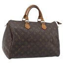 LOUIS VUITTON Monogram Speedy 35 Hand Bag M41524 LV Auth BAZ541-1