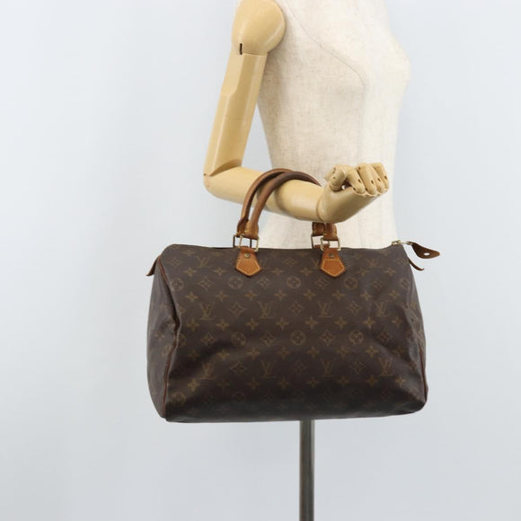 LOUIS VUITTON Monogram Speedy 35 Hand Bag M41524 LV Auth BAZ541