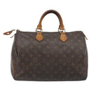 LOUIS VUITTON Monogram Speedy 35 Hand Bag M41524 LV Auth BAZ541-2