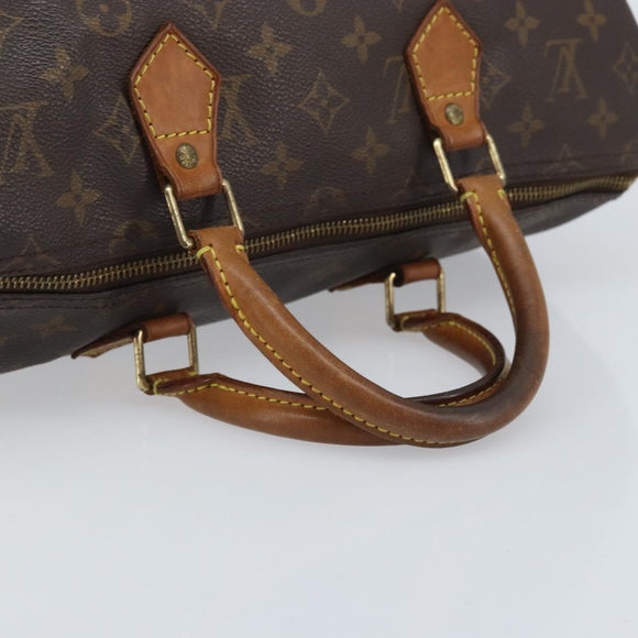 LOUIS VUITTON Monogram Speedy 35 Hand Bag M41524 LV Auth BAZ541