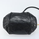 Chloe Etel Hand Bag Leather 2way Black Gold Auth BAZ546-11