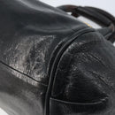 Chloe Etel Hand Bag Leather 2way Black Gold Auth BAZ546-14
