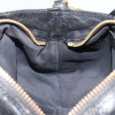 Chloe Etel Hand Bag Leather 2way Black Gold Auth BAZ546-21