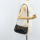 Chloe Etel Hand Bag Leather 2way Black Gold Auth BAZ546-24