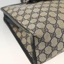 GUCCI GG Supreme Sherry Line Hand Bag PVC Navy Gold 010 378 Auth BAZ548-14