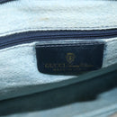 GUCCI GG Supreme Sherry Line Hand Bag PVC Navy Gold 010 378 Auth BAZ548-16