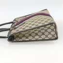 GUCCI GG Supreme Sherry Line Hand Bag PVC Navy Gold 010 378 Auth BAZ548-4