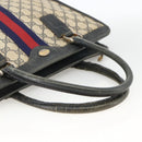 GUCCI GG Supreme Sherry Line Hand Bag PVC Navy Gold 010 378 Auth BAZ548-8