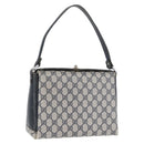 GUCCI GG Supreme Shoulder Bag PVC Navy Silver Auth BAZ550-1
